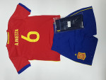 Conjunto RFEF la Roja Pantalón Camiseta Calcetines  12 Años INIESTA 6 -  2016-2017  Bajo Licencia de la Federación de Futbol