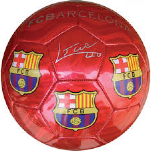 Balón F.C. BARCELONA , Cuero Grande, Rojo Firmas